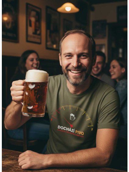 Pánské tričko dochází pivo
