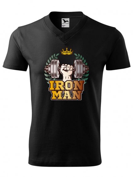 Pánské V tričko s potiskem Iron man