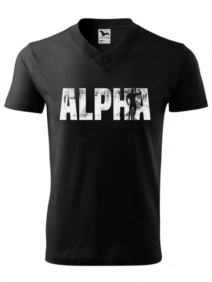 Pánské V tričko s potiskem Alpha