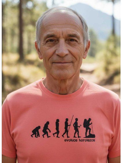 Pánské tričko evoluce horolezce