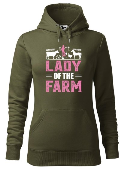 8905 7 damska mikina s potiskem lady of the farm
