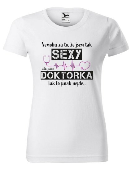 8932 2 damske tricko s potiskem sexy doktorka