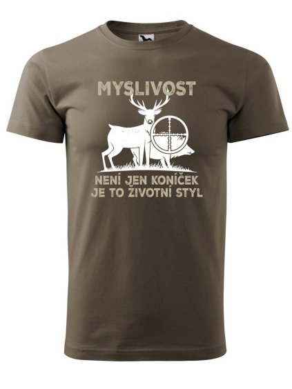 9184 1 panske tricko s potiskem myslivost je styl
