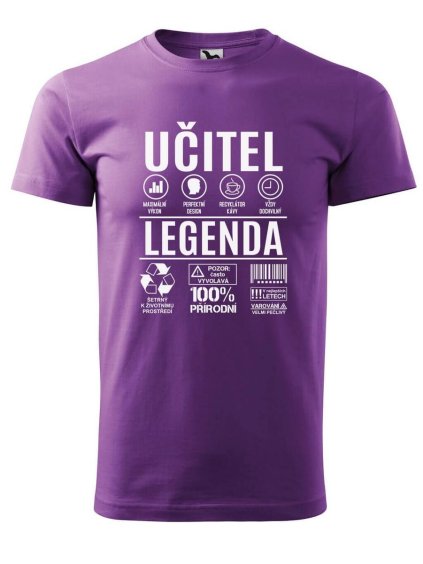 9424 11 panske tricko s potiskem ucitel legenda