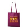 Dobrý triko bavlněná taška s potiskem More beer fuchsia red
