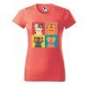 Dámské tričko s potiskem Čtyry kočky