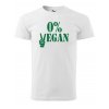 Pánské tričko s potiskem 0% VEGAN zelený potisk