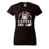 Dámské tričko s potiskem Coffee and cat