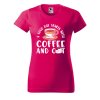 Dámské tričko s potiskem Coffee and cat