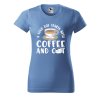 Dámské tričko s potiskem Coffee and cat