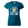 Dámské tričko s potiskem Coffee and cat