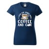 Dámské tričko s potiskem Coffee and cat