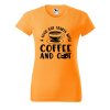 Dámské tričko s potiskem Coffee and cat