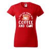 Dámské tričko s potiskem Coffee and cat