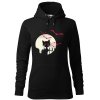 Dámská mikina s potiskem Kočka a netopýři (Barva mikiny dámské Černá, Velikost dámské mikiny 2XL)
