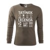Pánské bavlněné triko Tatínek legenda (Velikost - všechny NOVÉ XL, fit pánské dl. rukáv Středně zelená)