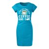 Bavlněné letní šaty Coffee and cat (Velikost XL, Šaty freedom Tyrkysová)