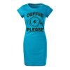 Bavlněné letní šaty Coffee please (Velikost XL, Šaty freedom Tyrkysová)