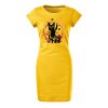 Bavlněné letní šaty Kočka v květinách (Velikost XL, Šaty freedom Žlutá)