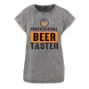 Dámské oversize tričko Beer taster (Barva trička Acid wash Tmavě šedá, Velikost trička XS)