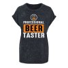 Dámské oversize tričko Beer taster (Barva trička Acid wash Tmavě šedá, Velikost trička XS)