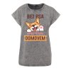 Dámské oversize tričko Bez psa (Barva trička Acid wash Tmavě šedá, Velikost trička XS)