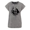 Dámské oversize tričko Bull Terier (Barva trička Acid wash Tmavě šedá, Velikost trička XS)