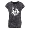 Dámské oversize tričko Bull Terier (Barva trička Acid wash Tmavě šedá, Velikost trička XS)