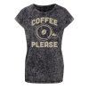 Dámské oversize tričko Coffee please (Barva trička Acid wash Tmavě šedá, Velikost trička XS)