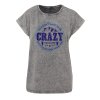 Dámské oversize tričko Crazy to camp (Barva trička Acid wash Tmavě šedá, Velikost trička XS)