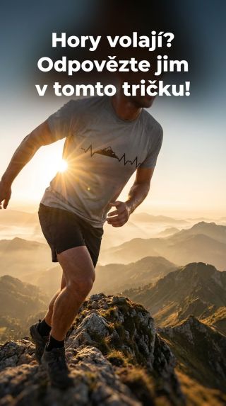 Ukažte, že vaše srdce bije pro hory! Perfektní funkční tričko na turistiku i sport s originálním motivem horského tepu.