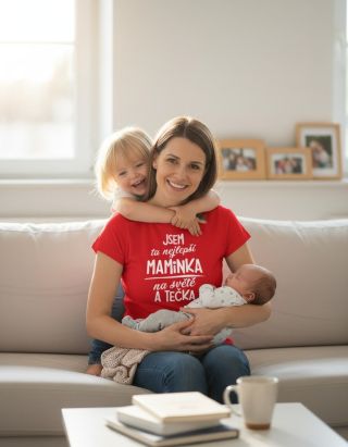 Nejlepší dárek pro maminku? Tričko, které jí to řekne za tebe ❤️ DOBRÝ TRIKO — Dámské tričko s potiskem „Nejlepší maminka...