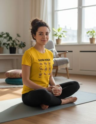Lenochod v pozici lotosu? To musíš mít! 😂 Dámské tričko Sloth yoga od DOBRÝ TRIKO — vtipný motiv, příjemná 100% bavlna a...