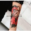 Ruže kvety hodiny čas šíp farebné dočasné tetovanie