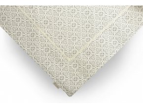 STŘEDOVÝ UBRUS ŠEDO-BÉŽOVÝ ORNAMENT KRAJKA