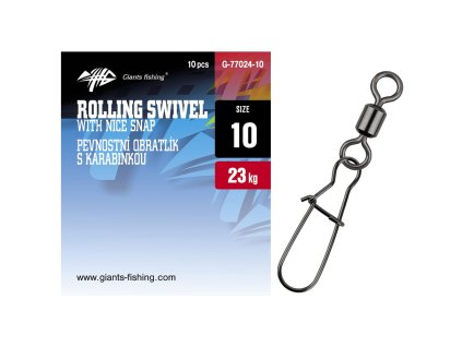 Giants fishing Pev. obratlík s karabinkou Rolling swivel with nice snap 10ks (Varianta vel.08 (25kg))