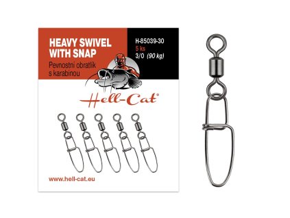 Hell-Cat Pevnostní obratlík s karabinou Heavy Swivel with Snap 5ks (Varianta vel.4/0 (120kg))