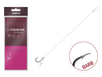 Návazec Delphin FLR D-rig / 6ks (Velikost Návazec Delphin FLR D-rig / 6ks 8cm / 0,22mm / BARB #8 / Sting7mm)