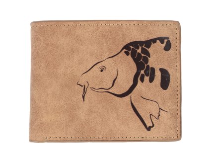 Giants fishing Peněženka hnědá hlava kapra Brown Wallet Carp Head
