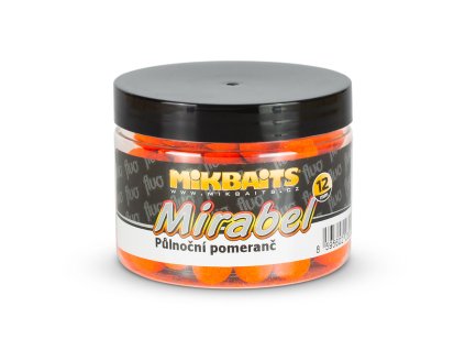 Mikbaits Mirabel Fluo boilie 150ml Půlnoční pomeranč
