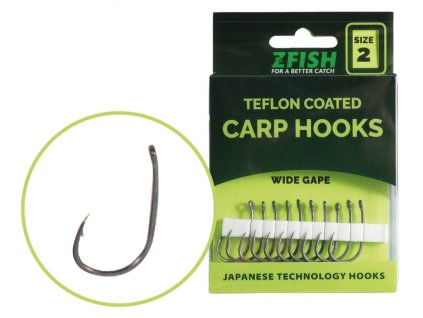 Zfish Teflonové Háčky Wide Gape (Velikost Háčku 2)