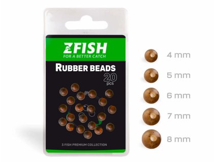 ZFISH Gumové korálky Rubber Beads 20ks (Průměr 4mm)