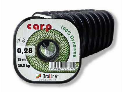 BroLine s.r.o. Carp Dyneema - oválná (Varianta tm.zelená/10 m/0,10 mm/6,6 kg)