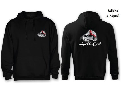 Hell-Cat Mikina Hell-Cat klokánek s kapucí černá (Varianta 2XL)