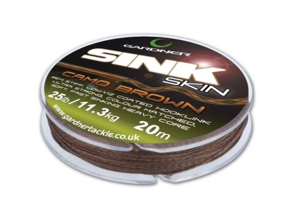Gardner Splétaná šňůra Sink Skin 20m/15lb (Varianta Brown)