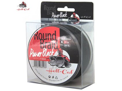 Hell-Cat Splétaná šňůra Round Braid Power Black 200m (Varianta 0,50mm, 57,50kg)