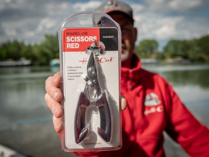 Hell-Cat Nůžky Scissor for braided line-S/S Claret-red