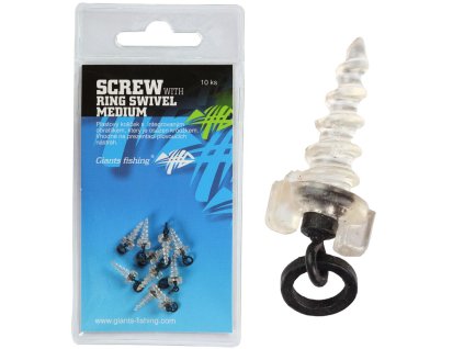 Giants fishing Kolíček s obratlíkem a kroužkem Screw with Ring Swivel Medium 10ks