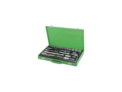 sada hlavic 1/2" a 1/4" 65dílů s ráčnou 72z v kovovém kufru 43.SN-1214-A01