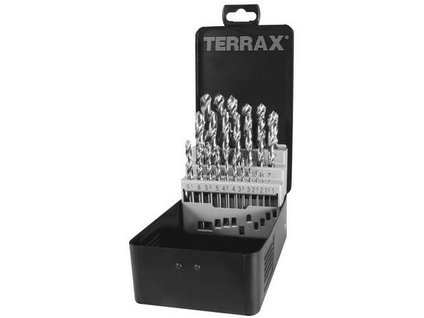 sada vrtáků vybruš. HSS 19 dílů v kov.pouzdře TERRAX 78.A214214